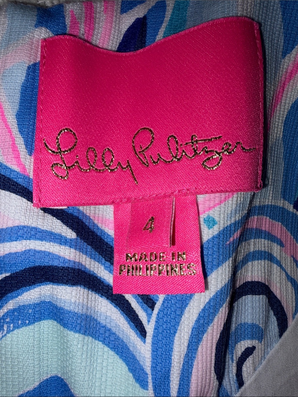 Lilly Pulitzer Pink and Blue Patterned women dress size 4